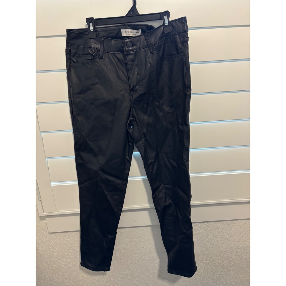 Social Standard by Sanctuary Black Faux Leather Pants Size 8 Slim Fit High Rise